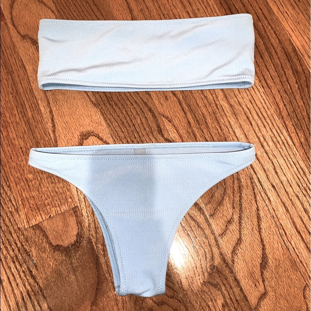 Shein Blue Bandeau Set